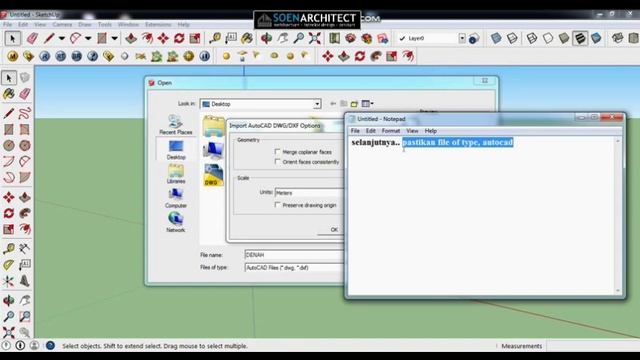 Tutorial cara import file Autocad ke Sketchup смотреть онлайн