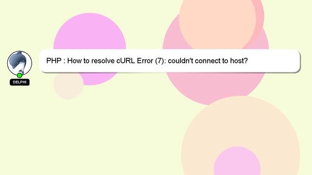 PHP : How to resolve cURL Error (7): couldn't connect to host? смотреть онлайн