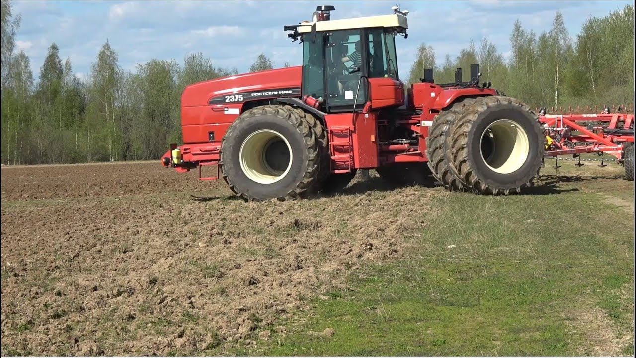 ВЕСЕННЯЯ ПАХОТА.ТРАКТОР РОСТЕЛЬМАШ 2375.СЕЛЬХОЗ ТРАКТОР МТЗ-82, ПЛУГИ, РАЗБРАСЫВАТЕЛИ AMAZONE смотреть онлайн