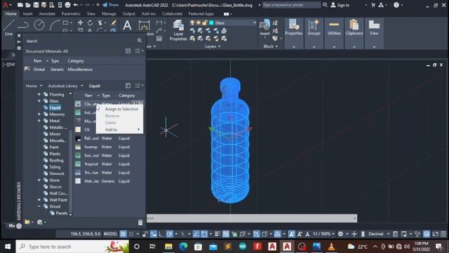 AutoCAD Glass Bottle Design and Render (3D) Step by Step смотреть онлайн