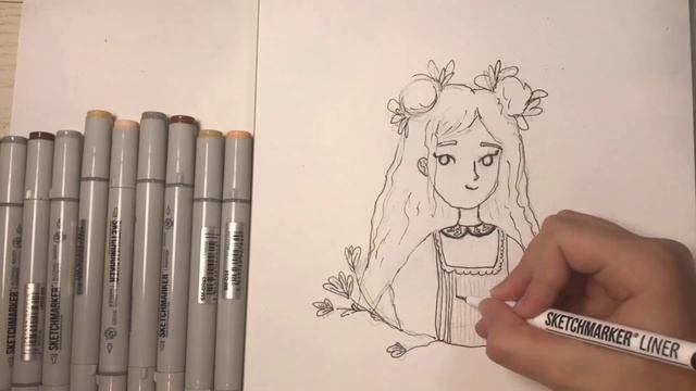 Как нарисовать рыжеволосую девочку маркерами? How do I draw a red-haired girl with markers? смотреть онлайн