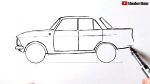 Как нарисовать машину Москвич 408