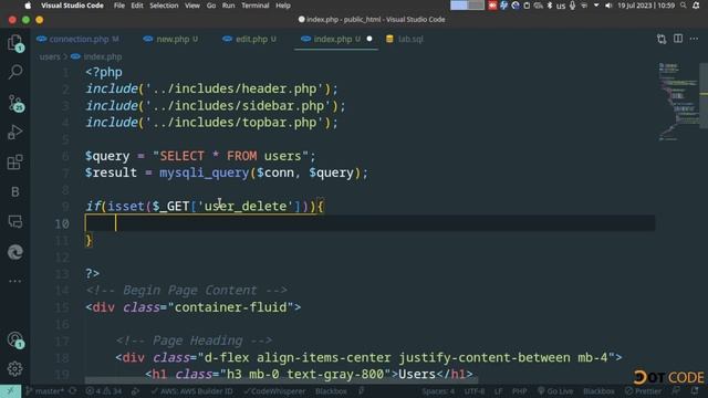 47 Delete User in PHP MySql in Pashto | Dot Code | پي ايچ پي په پښتو کې смотреть онлайн