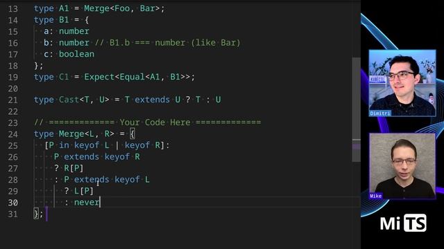 Merge with Mike Poteat - TypeScript Type Challenges #599 [MEDIUM] смотреть онлайн