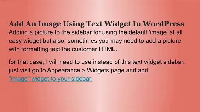 How to Add an Image in WordPress Sidebar Widget 1 смотреть онлайн