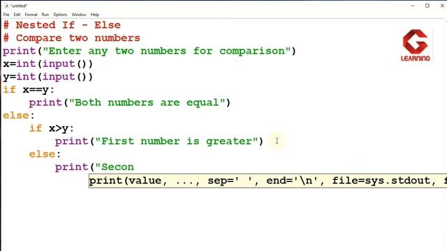 Nested If - Else | Compare two numbers | Python | Computer Science | Information Practices Class 11 смотреть онлайн