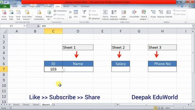 Vlookup in multiple sheets in excel || In Hindi - Very Easy | Deepak EduWorld смотреть онлайн