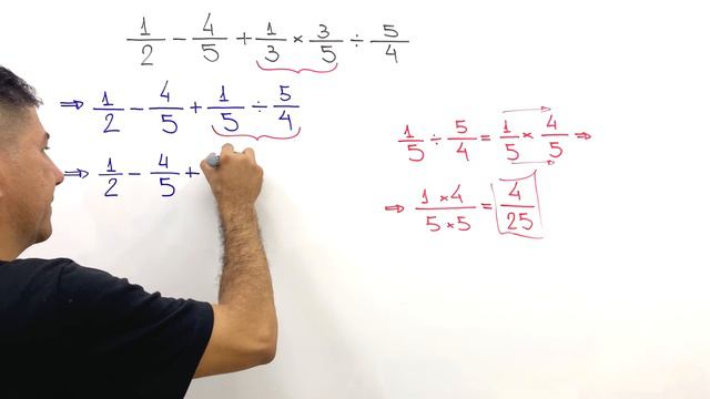 1/2 - 4/5 + 1/3 x 3/5 ÷ 5/4 = ❓ Operações com frações - Prof Robson Liers - Mathematicamente смотреть онлайн