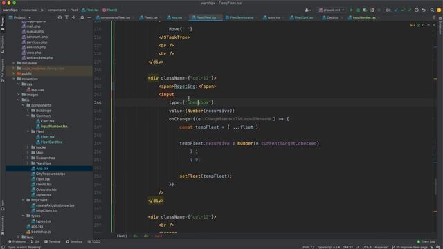 Development of a Browser-based Game #36: Laravel 8, React JS, TypeScript, improve fleet page, part смотреть онлайн