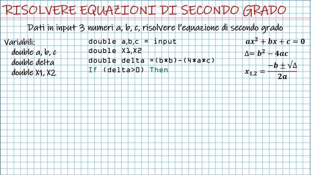 IMPARARE A PROGRAMMARE DA ZERO IN POCHE ORE - RISOLVERE EQUAZIONI DI SECONDO GRADO IN JAVA смотреть онлайн