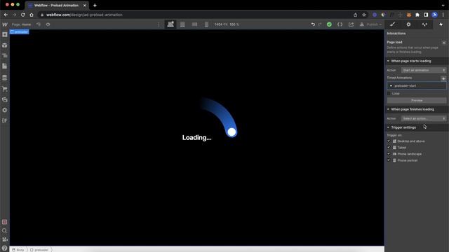 Создаем анимацию загрузки сайта (Preloader) в Webflow смотреть онлайн