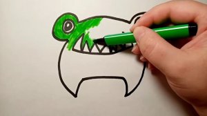 Рисунки для детей милый монстр.  Как нарисовать милого монстрика.  Детские рисунки монстрик