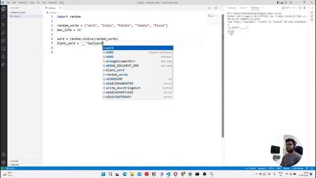 59. Choosing random word and user input | Python in Hindi смотреть онлайн