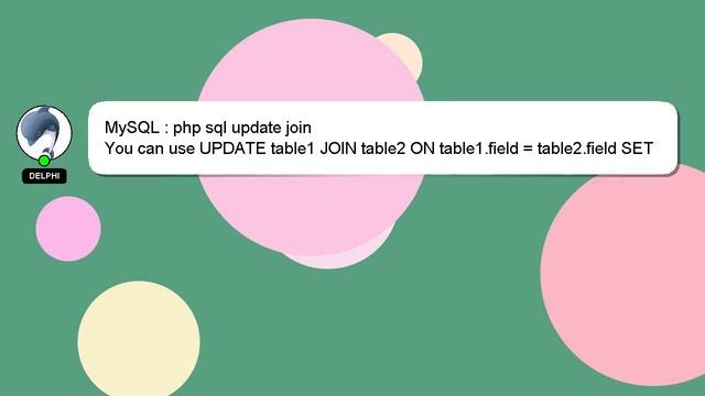 MySQL : php sql update join смотреть онлайн