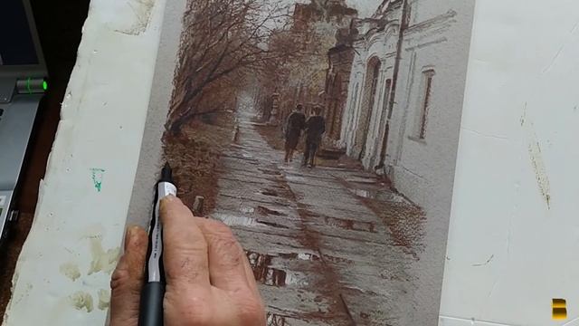 Городской пейзаж (графика) смотреть онлайн