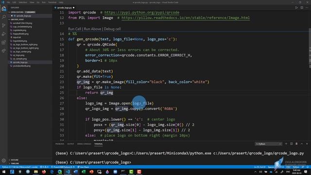 สอน Python: การสร้าง QR Code พร้อม logo смотреть онлайн