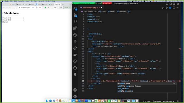 Calculadora Simple de PHP, uso de $_POST e isset para procesar inputs смотреть онлайн