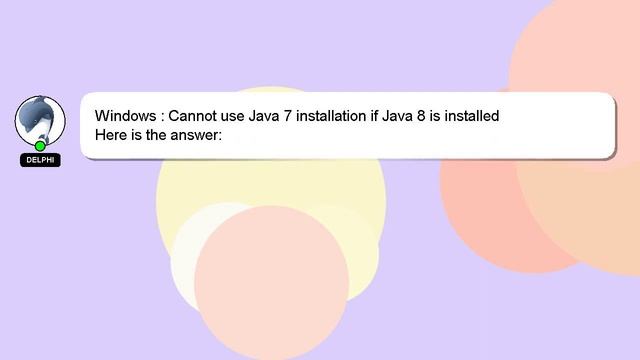 Windows : Cannot use Java 7 installation if Java 8 is installed смотреть онлайн