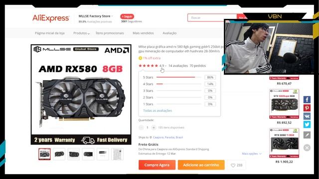 VOCÊ TEM QUE SABER DISSO! ( RX 580 do AliExpress ⚠️) смотреть онлайн