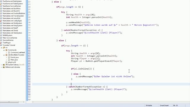Bukkit/Spigot Programmieren ✦ Events aus anderen Klasse + setHealth Kommando [ShortByte] смотреть онлайн