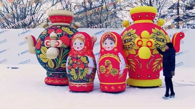 Надувные фигуры Матрешки Самовары Арки - Праздничное оформление на улице надувными декорациями смотреть онлайн