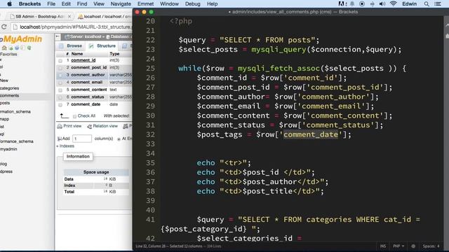 123 Creating the Query for displaying comments in admin part 1 PHP Full Course 2021 смотреть онлайн