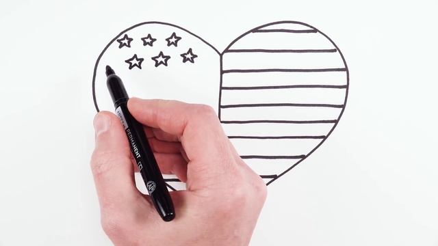How to Draw a Flag Heart | Memorial Day Drawings смотреть онлайн