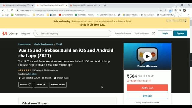 Udemy Free Certificate Courses Create Android & iOS Apps | Swift | Vue.JS Project Online Classes смотреть онлайн