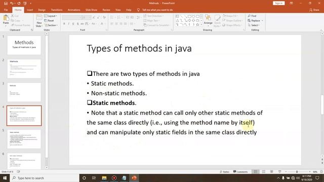 Static and Non-static method in java смотреть онлайн