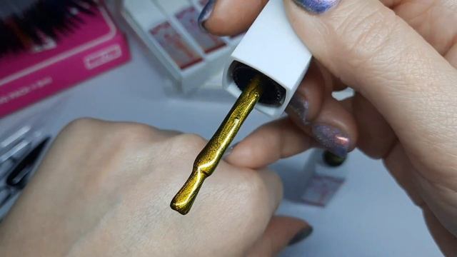 Обзор на гель лаки с эффектом кошачий глаз/выкраска/МК бликов #гельлак #nail #nailart #кошачийглаз