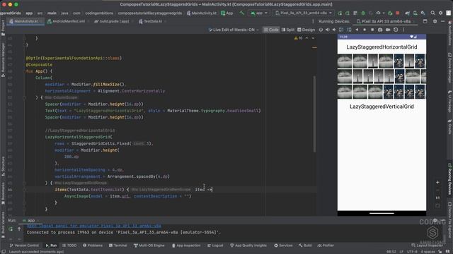 LazyStaggeredGrids in Jetpack Compose | Vertical & Horizontal LazyStaggeredGrid #jetpackcompose смотреть онлайн