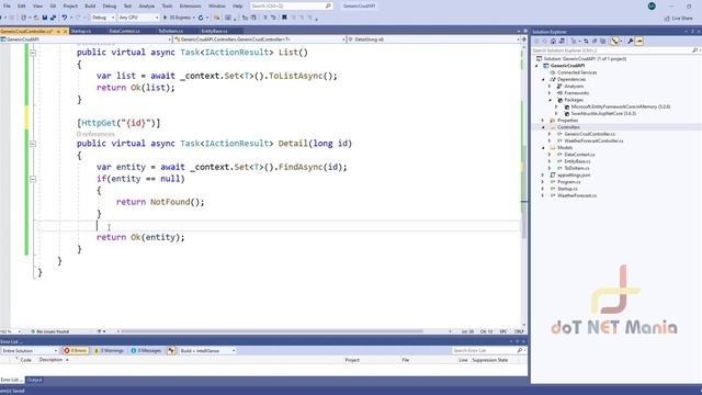 Build a Generic CRUD API with ASP.NET Core смотреть онлайн