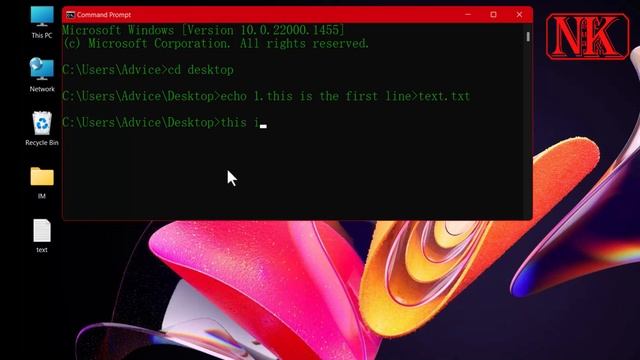 How to insert new line to text file using CMD смотреть онлайн