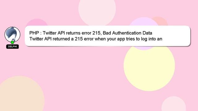 PHP : Twitter API returns error 215, Bad Authentication Data смотреть онлайн