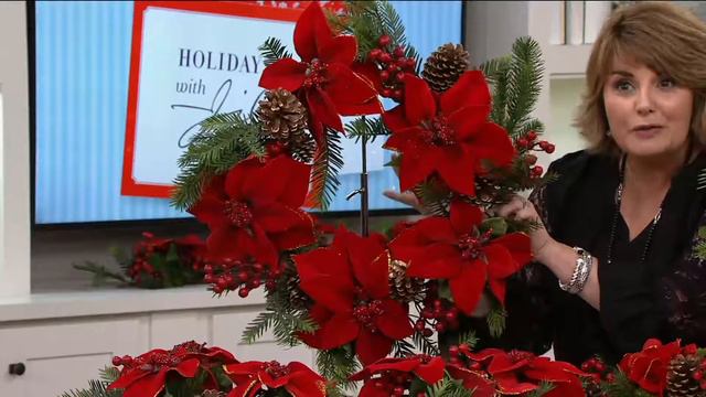 Glitter Velvet Hydrangea or Poinsettia Wreath or Garland on QVC смотреть онлайн