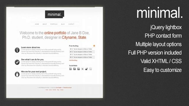 Minimal HTML Portfolio Site Template | Themeforest Website Templates and Themes смотреть онлайн