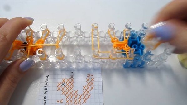 БЕЛОЧКА из резинок на станке. Фреска из резинок