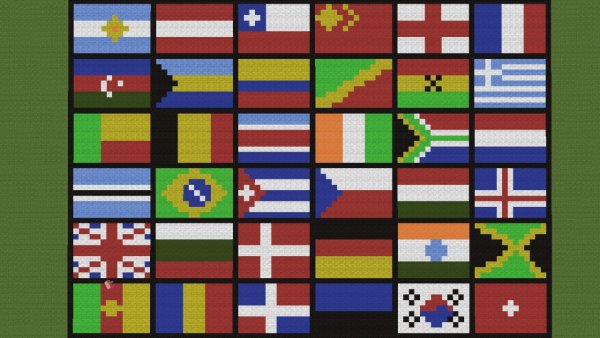 Страны от самой маленькой до самой большой, но в майнкрафте. (делали очень долго)