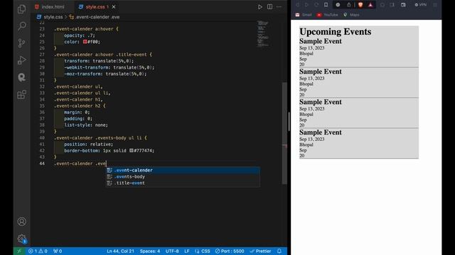 Create Upcoming Event Calendar Page using HTML CSS JS | HTML CSS JS Tutorial смотреть онлайн