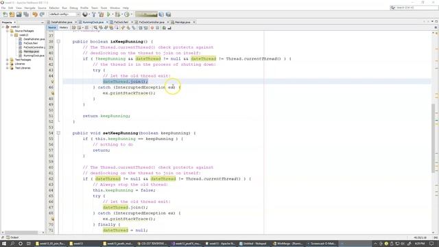 13.5 The RunningClock synchronization to prevent multiple background threads launched смотреть онлайн