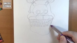 How to draw Nightmare, FNaF, Как нарисовать Кошмара, ФНаФ