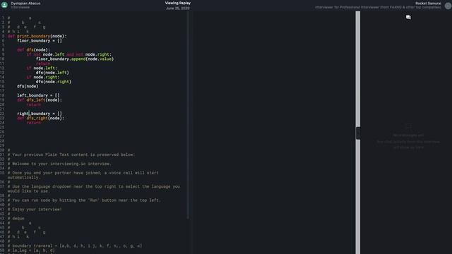 Python interview with an Amazon engineer: Tree boundary problem смотреть онлайн