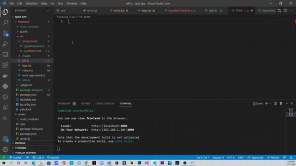 Building a QUIZ APP in React.js with TypeScript Template (API from Proxy Server)