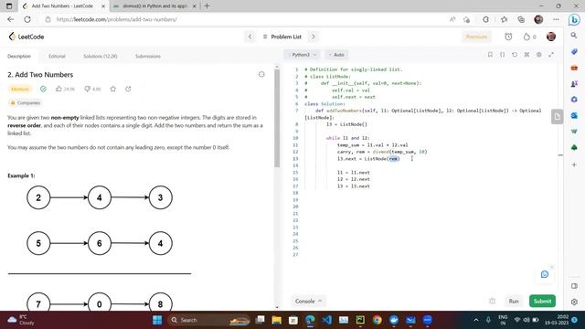 Leetcode # 2. Add Two Numbers смотреть онлайн