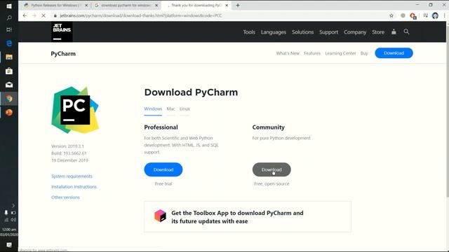 How to install PyCharm IDE on windows 10 | Create and Running Your First Project смотреть онлайн