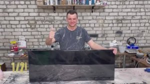 Эпоксидная смола под черный мрамор (Black Marble Epoxy Effect)/ Как залить стол эпоксидной смолой.