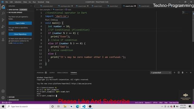 Conditional if else..if else switch-case in Dart Part-11 смотреть онлайн