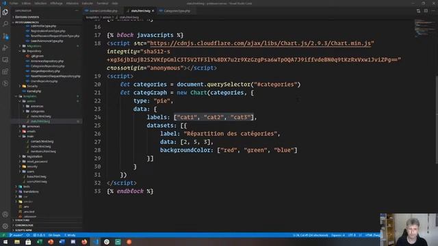 11 - Intégrer ChartJS dans un projet Symfony смотреть онлайн