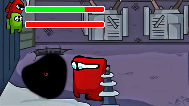 Funny Among Us Animations BUT WITH HEALTHBARS!! смотреть онлайн