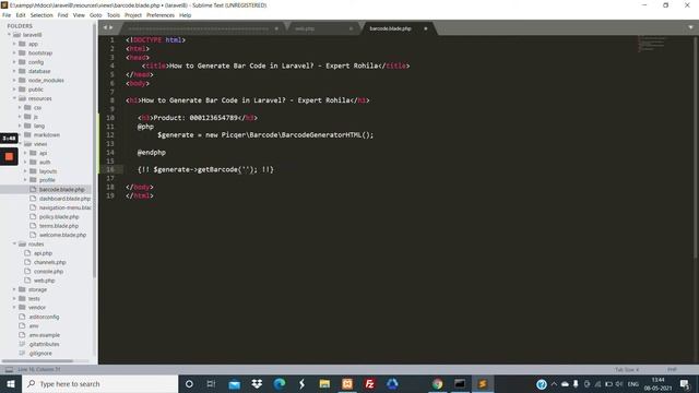 Generate BarCode in Laravel 8.0 (Hindi) смотреть онлайн